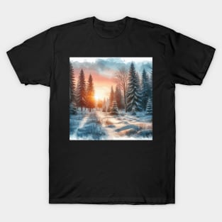 Winter Sunrise Winter Landscape T-Shirt